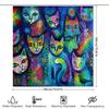 Cat Shower Curtain Artistic Animal Lover Decor Modern Bathroom Set Waterproof Liner Vintage Pattern Home Decoration Gift Idea