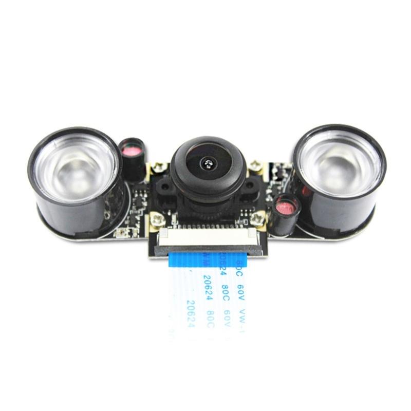 

5MP Night View Camera Module Webcam Fisheye Wide Angle 130 Degree Diagonal Field View for RPi 4 and 3 Models 1