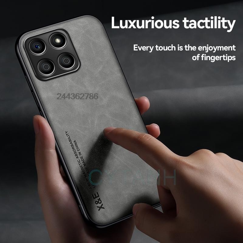 Sheepskin Leather Case For Honor X8B X8 X8A 4G 5G Magnetic Shockproof Protective Case Phone Cover Soft Phone Shell Back Cover