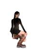 Pure Desire Spice Girl Semi-turtleneck Long-sleeved Dress Women's Autumn New Slim-fit Inner Temperament Sexy Hip-wrapped Short Dress