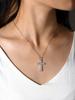 Classic S925  Silver Cross Pendant Moissanite Fine Jewelry Plated with 18k Gold Suitable for Gift Giving