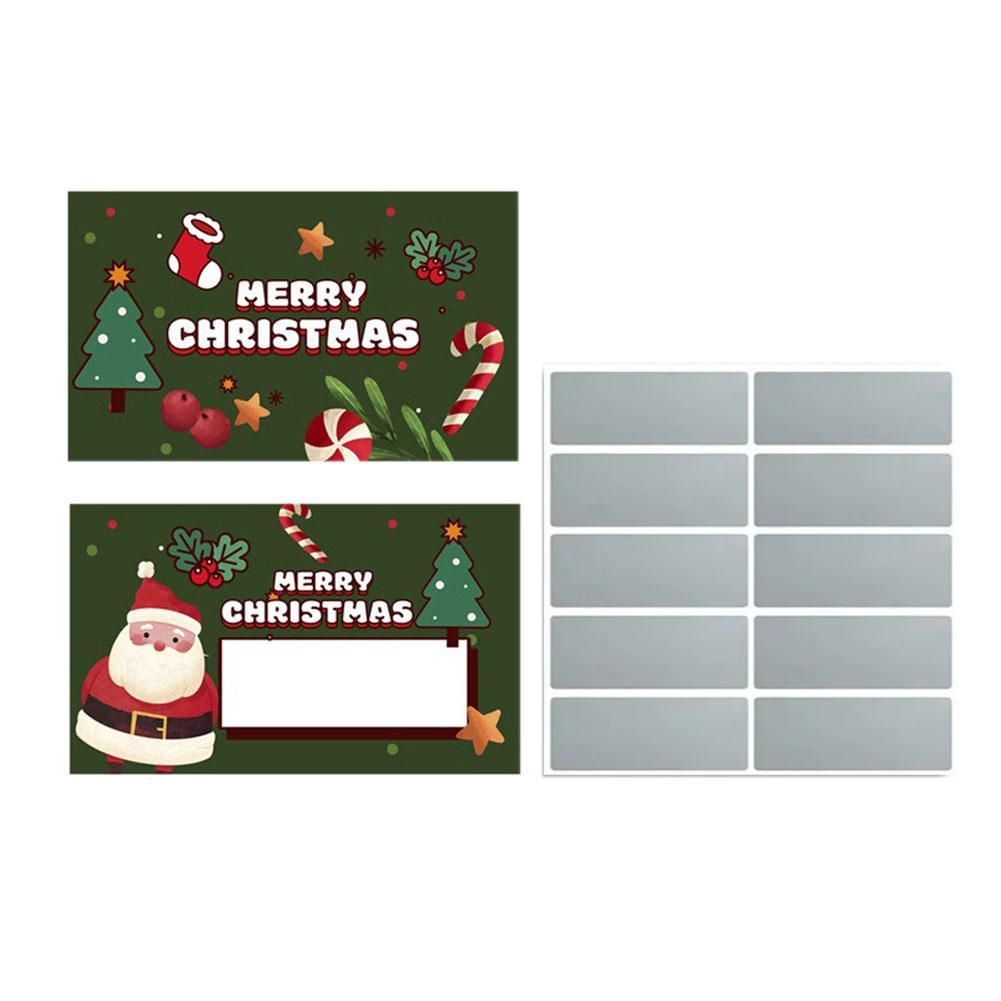 10pcs Christmas Scratch Cards Set DIY Gift Vouchers with Santa Claus & Tree Designs Party Favors DIY Games Supplies Gift Voucher