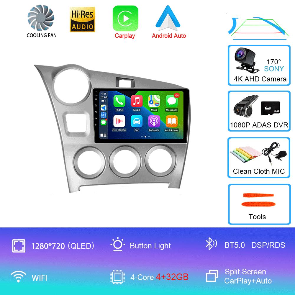 Android 14 Carplay Auto For Toyota Matrix 2 E140 2008 2009 2010 2011 2012 2013 2014 Car Radio Multimedia Player Navigation GPS