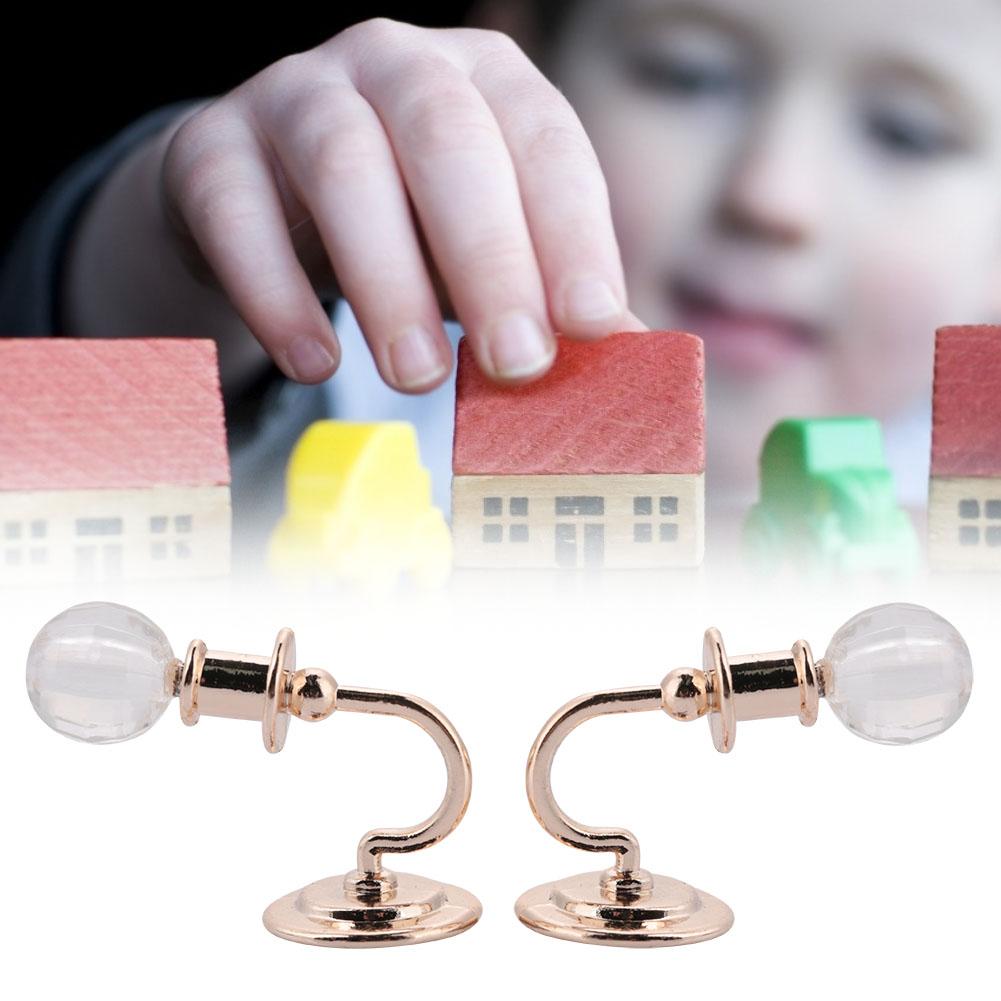 2pcs Alloy Wall Lamp Model Decoration Display Lamp for 1:12 Doll House Accessories