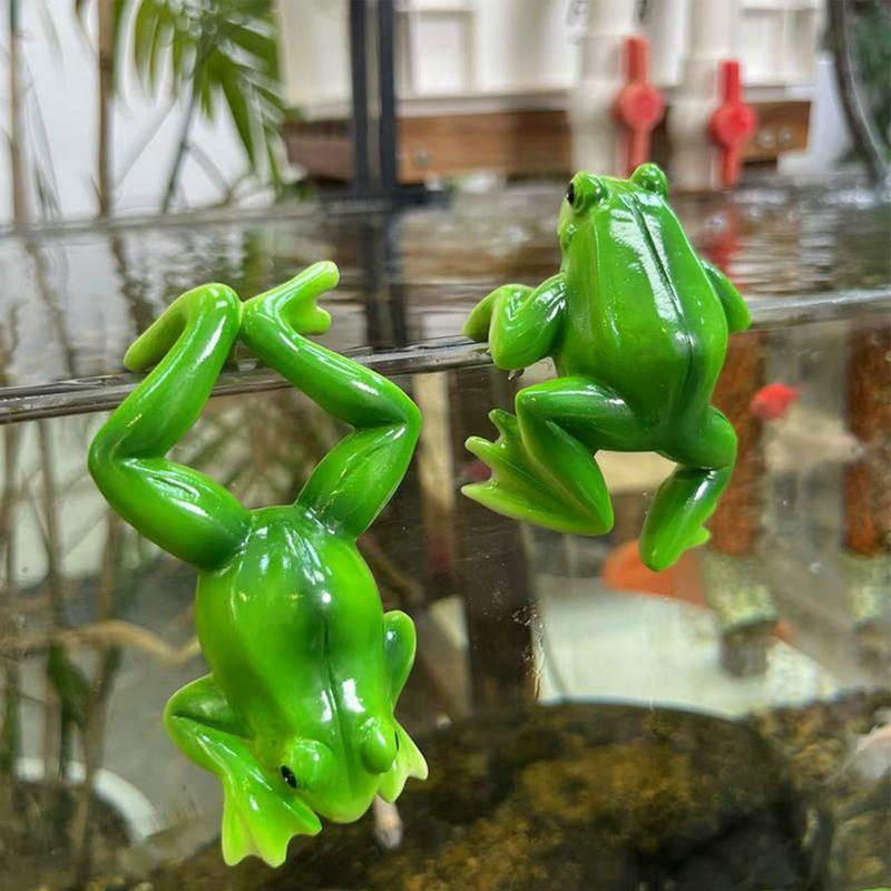 Frog Statues For Garden Animal Figure Vase Decor Funny Frog Statue Set Of 2 Planter Terrarium Decor For Balcony Lawn Shelf Desk