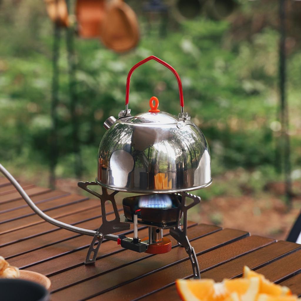 Windproof Camping Stove, Gas Burner With Fuel Canister Adapter, Piezo Igniter, Carry Bag, Foldable