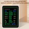 New Multifunctional 12 IN 1 Air Quality Meter CO CO2 HCHO TVOC PM2.5 PM10 Temperature Humidity Sensor with Digital Display Portable Detector for Home