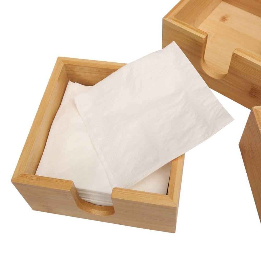 Tissue Box Restaurant Accessory Multi-function Case Bamboo Napkins Living Room Drink Dispenser Dining Table Paper Holder