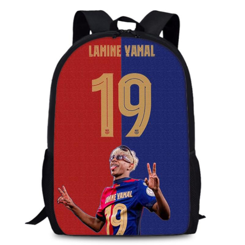 Lamine Yamal Lionel Messi Football Star Printed Kids Backpack Large Capacity School Bag For Daily Use