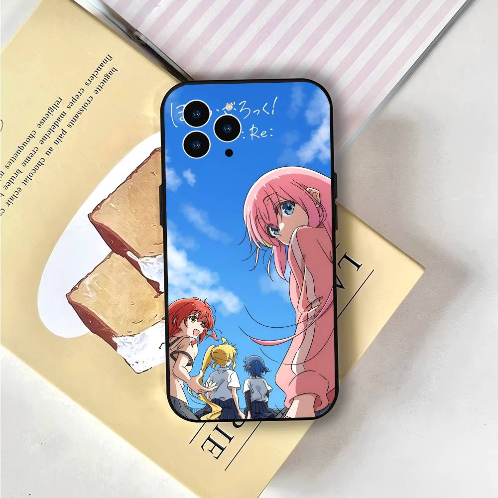 ANIME B-Bocchi The Rock-l For IPhone 13,17,11,12,16,14,15,Plus,Pro Max Soft Silicone Black Phone Case