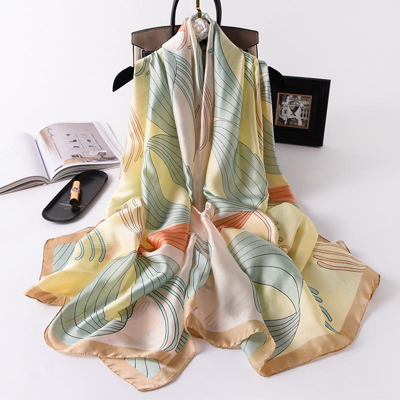 180*90cm Fashion Luxury Brand Scarf Women Shawl  Wrap Spring Muffler Hijab Bufanda Foulard Female Bandana Beach Stoles  Silk