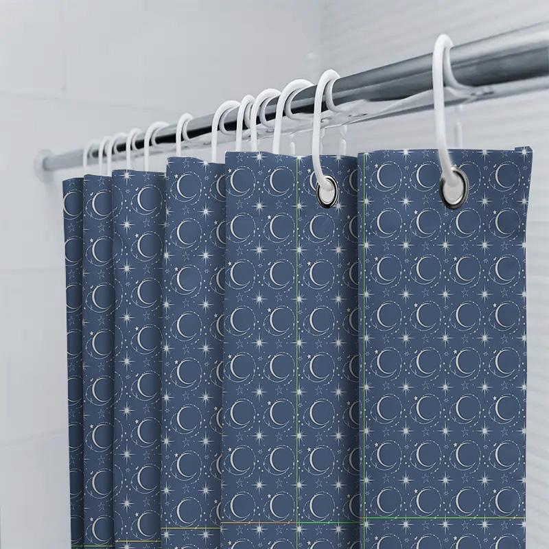 Ocean Wave Shower Curtain Sea Beach Coastal Bathroom Decor Blue Waterproof Fabric Liner