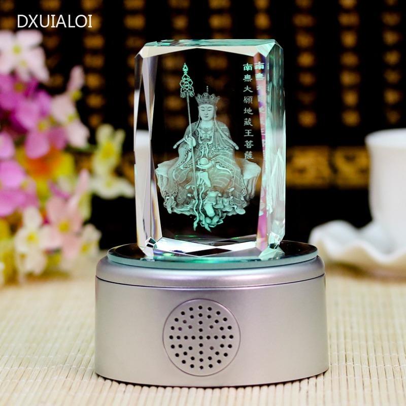 Ornament der Kristall-Buddha-Statue des Königs von Tibet Bodhisattva Heimdekorationszubehör Kristallhandwerk Kristalllampe