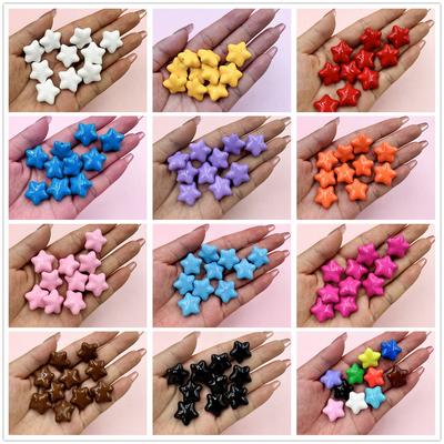 Beaded Materials Three-dimensional Jewelry Necklace Earrings Making Acrylic Five-pointed Star Beads 19mm 10pcs  Accessories