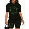 Women's Short Sleeve Shorts Suit