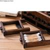 Cutie de depozitare multifuncțională din lemn masiv, retro, pentru sufragerie, masă de cafea, tavă pentru desktop, creativă, pentru uz casnic, cutie de depozitare pentru șervețele goale