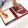 A4 Multi-functional Leather Document Folder with Clip and Storage for Contracts and Work Orders