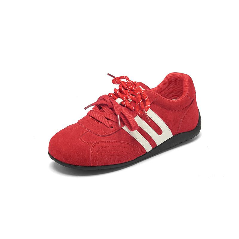 Red Dexun shoes new autumn thick baseplate shoes sports casual shoes ballet
