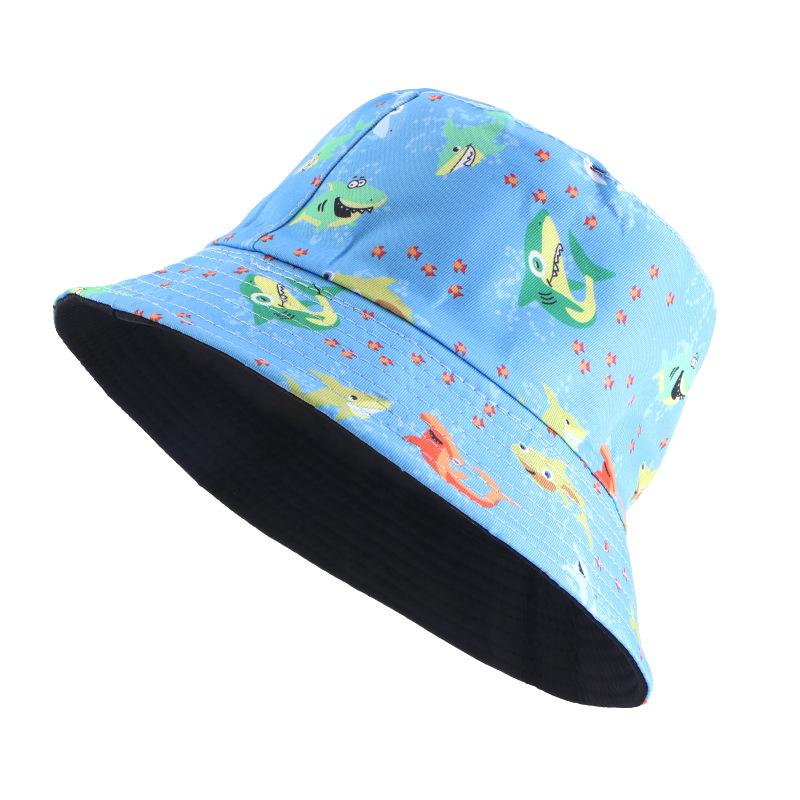 Children's Printed Cartoon Pot Hat, Baby Breathable Sun Hat, Beach Hat, Double-sided Can Wear JDKPM-05