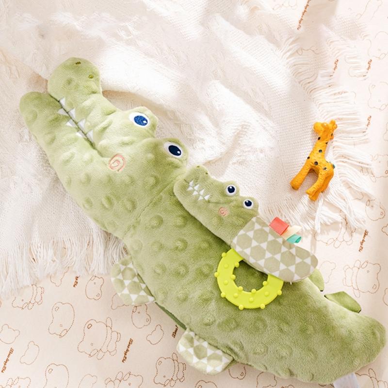 Newborns Baby Plush Animal Doll Cartoon Animal Tail Wagging Pillow Baby Soothing Toy 0-1 Year Infant Puzzle Toy