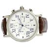 Klokke Chronograph Lærreim 5 ATM Vanntett Hvit Mørkebrun [Salvatore Mara] Herre SM19109-SSWHDBR2