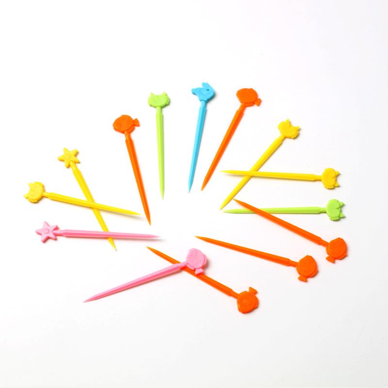 Kinderen Anime-Stijl Dier Vruchtenvork Prikkertjes Set - Giraffe Cartoon Ontwerp voor Bento en Snacks