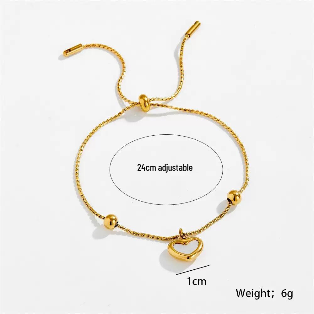 Elegant Personalized Double Heart Pendant Titanium Steel Necklace for Women