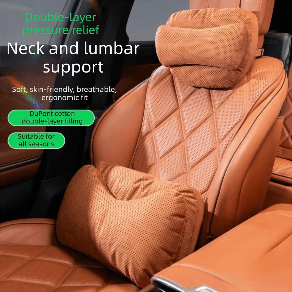 Suede Memory Cotton Seat Waist Cushion Ergonomic Support Lumbar Support Cushion  Car