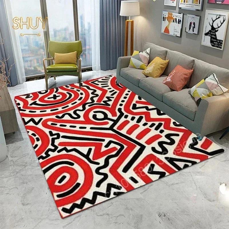 Ancient Egypt Abstract Carpet Rug Living Room Bedroom Mat Colorful Tiger Leopard Figure Non-Slip Flannel Home Decor Floor Mat