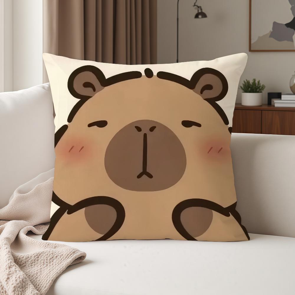

Cartoon Cute Capybara Pillow Case Suitable For Bedrooms Living Rooms Cars Home Decoration 12x12Inch