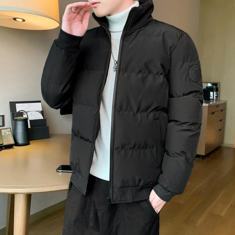 

Мужская куртка с хлопковой подкладкой, тренд осени и зимы, короткая зимняя теплая одежда с хлопковой подкладкой, корейская версия, облегающая одежда с хлопковой подкладкой 5XL чёрный