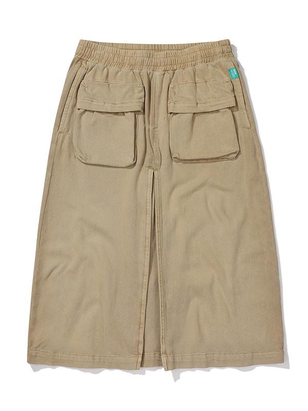 BBC EARTH W Stretch Cotton Skirt_Light Beige