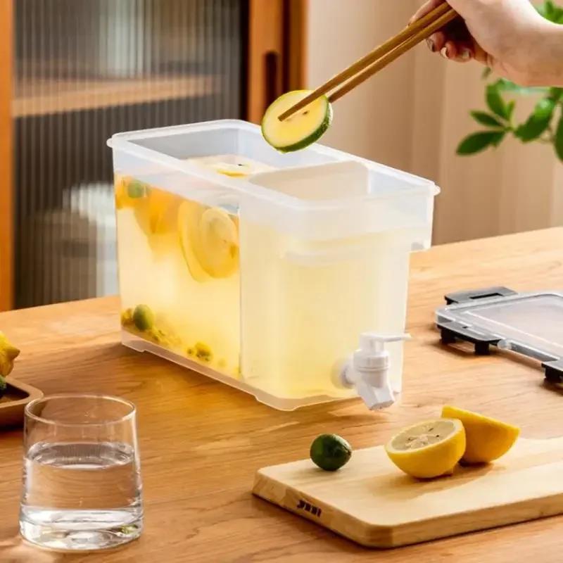 Jug with Tap Cold Water Container Bottle Tap Dispenser Kettle Lemonade Withtap Dispenser for Beverage Cold Water Jug Cold Kettle