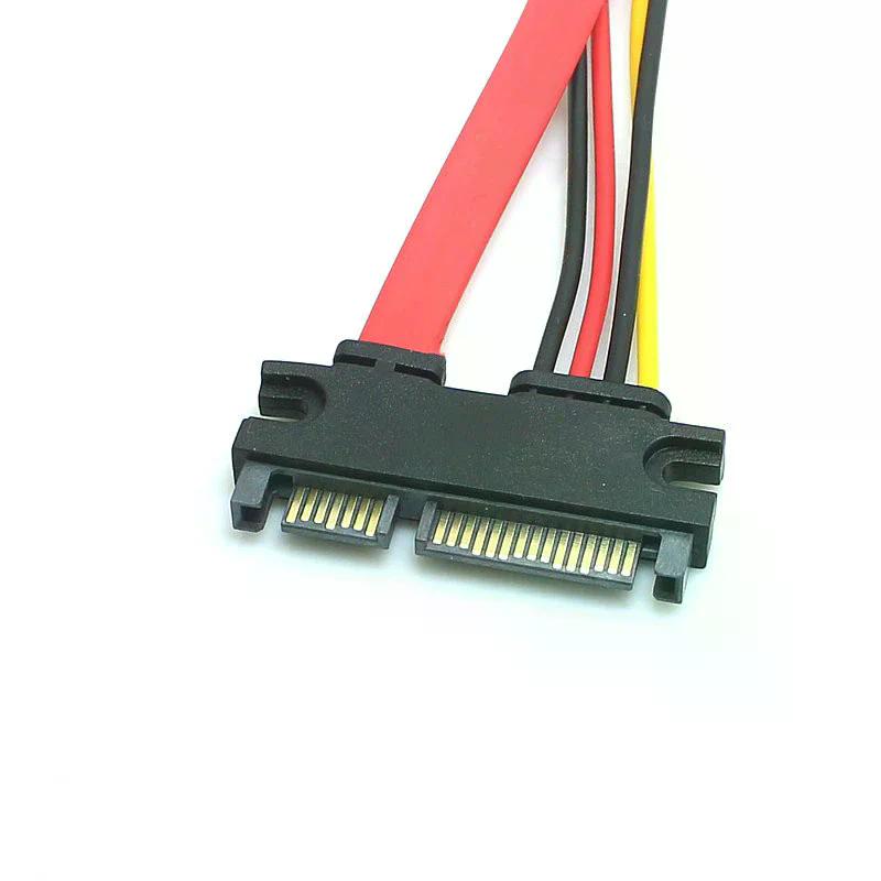 Sata 22 Pin Male To Female Sata Extension Cable SATA 22 Pin Male To Female 7+15 Pin Sata Data Power Combo Cable Hard Disk