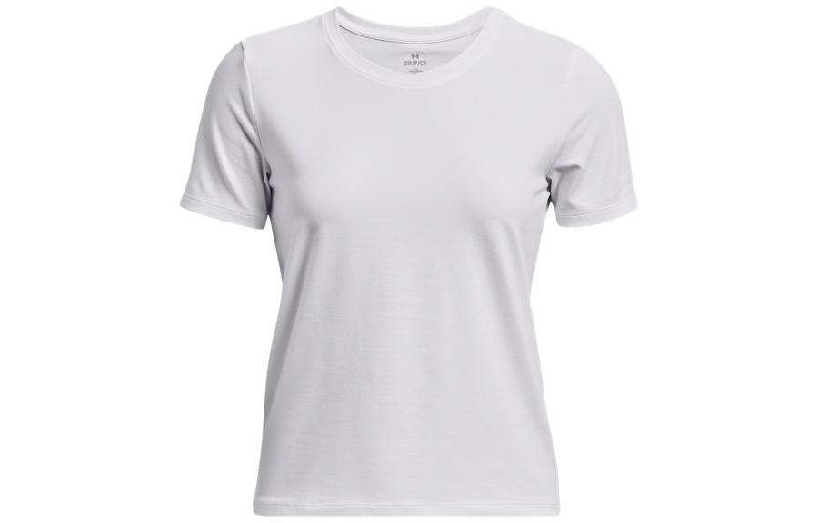 Under Armour T Shirts Women s White Crew Neck Moderate Straight Fit 1379155-100 M