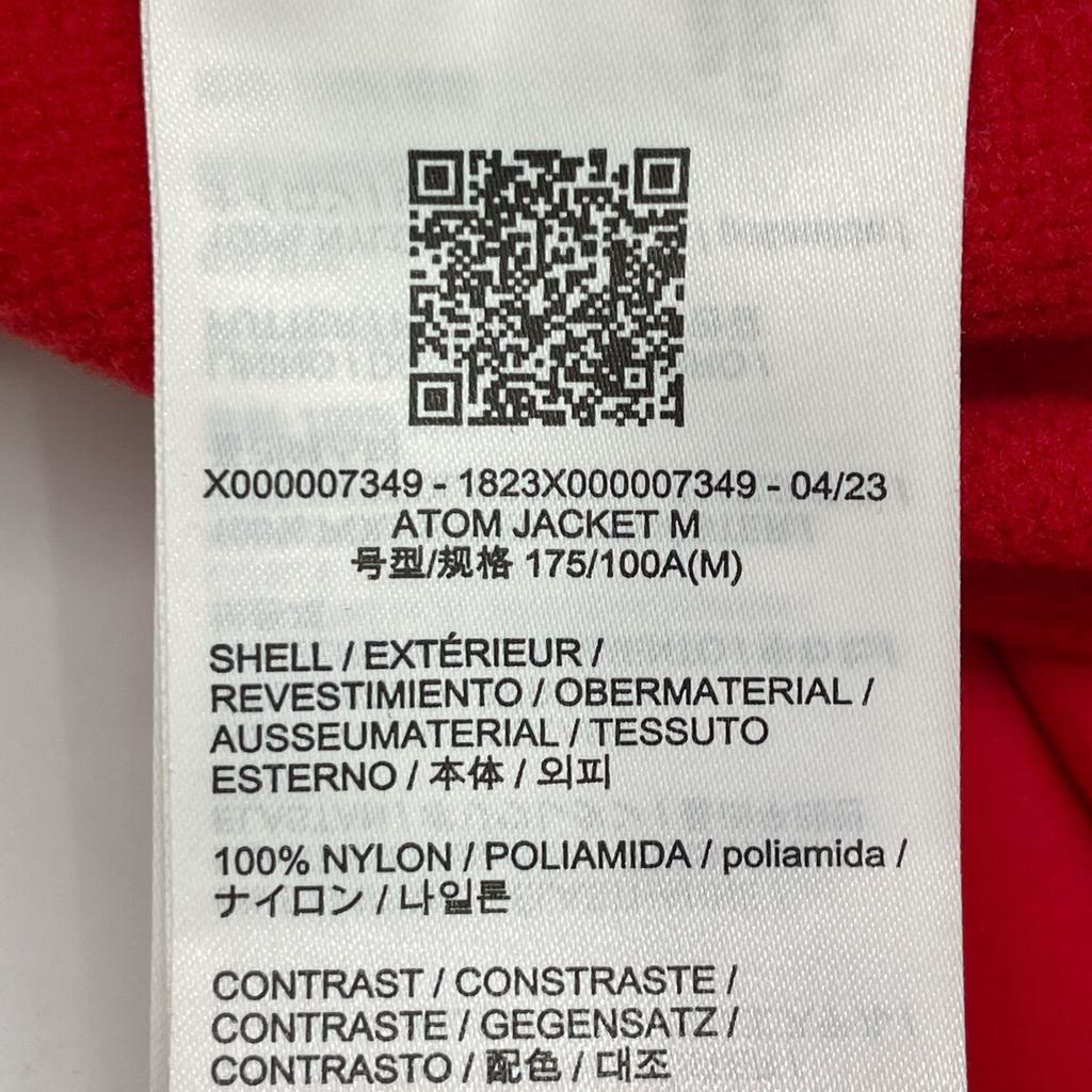 ARC'TERYX X000007349 23 Year Red Nylon Shell Atom Jacket Jacket M RedUsed