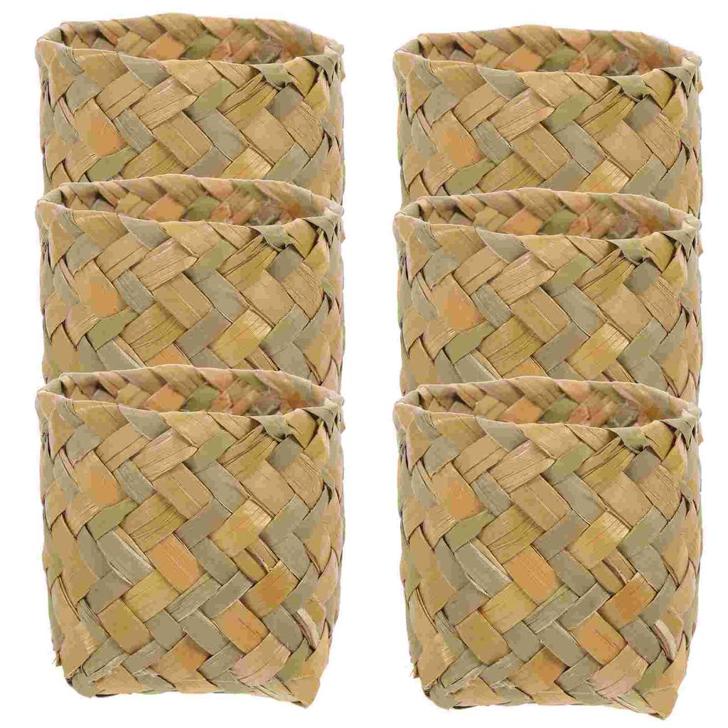 10 Pcs Candy Box Baby Gifts Portable Case Basket Holder Delicate Straw Wedding Child Container