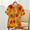 Women's Loose Fit Floral Short Sleeve T-Shirt - Simple Commute Style, Soft Round Neck, Casual & Versatile, Comfortable for Daily & Outdoor Wear