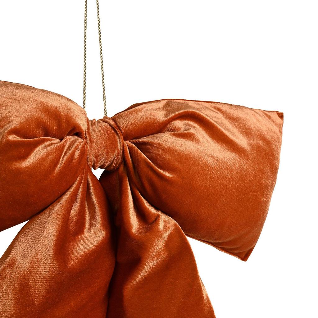 Velvet Bow Hanger 50 X 40cm Burnt Orange