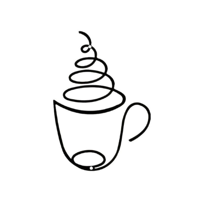 Creative Coffee Theme Wall Hanging Decors Metal Wire Wall Art Ornament Coffee Shop Decoration Home Interior Accessories