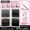 Lash Extension Kit 40D+50D+60D+80D DIY Lash Clusters Kit 640pcs Cluster Lashes Individual Lashes Eyelash Extension Kit with Lash Bond and Seal,Lash