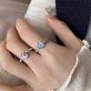 Süßer Blauer Traum Gelee Schale Harz Stern Ring für Frauen Mädchen Metall Seestern Perlen Fingerring Ozean Thema Schmuck Accessoire