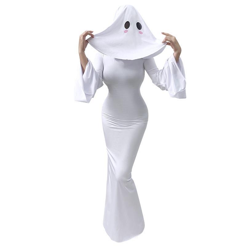 Halloween new ghost girl co-op Mrs. Apricot sexy backless dress stage performance dress woman