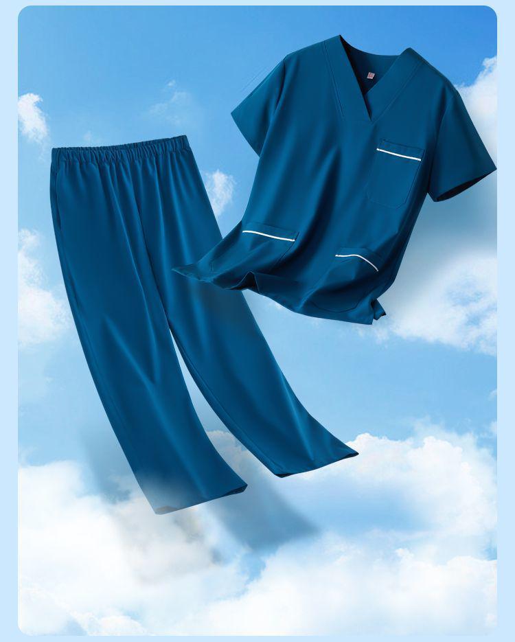 Ledinio šilko antistatinis šveitimo kostiumas odontologams ir gyvūnų gydytojams