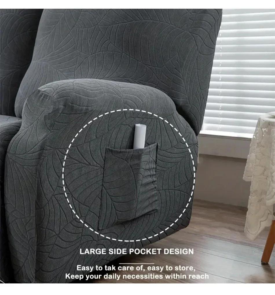 Leaves Jacquard Recliner Chair Cover  Chair Covers Elastic Spandex Single Sofa Covers Armchair Slipcover Couch Protector