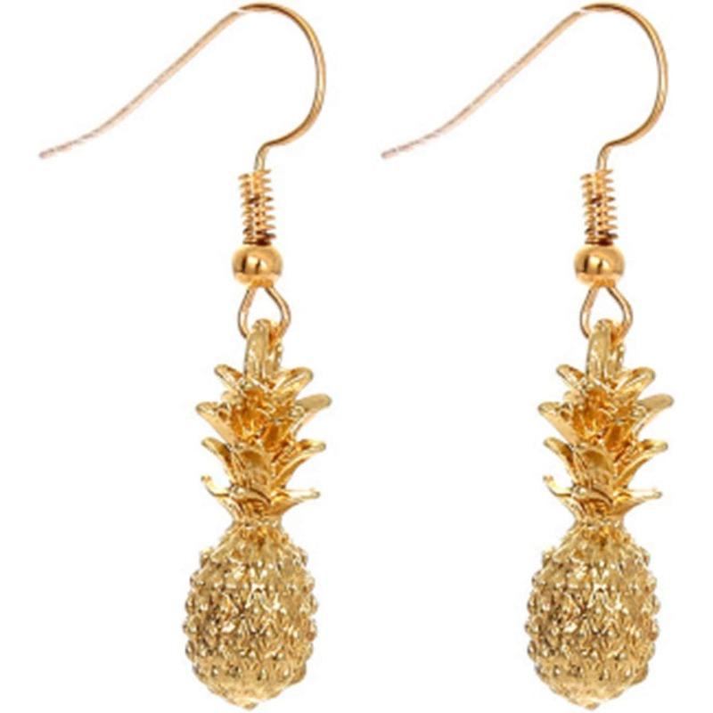 

Fruit Pineapple Alloy Drop Earrings Vintage Gold Color Pendant Earrings for Women Party Charm Jewelry Accessories золотий