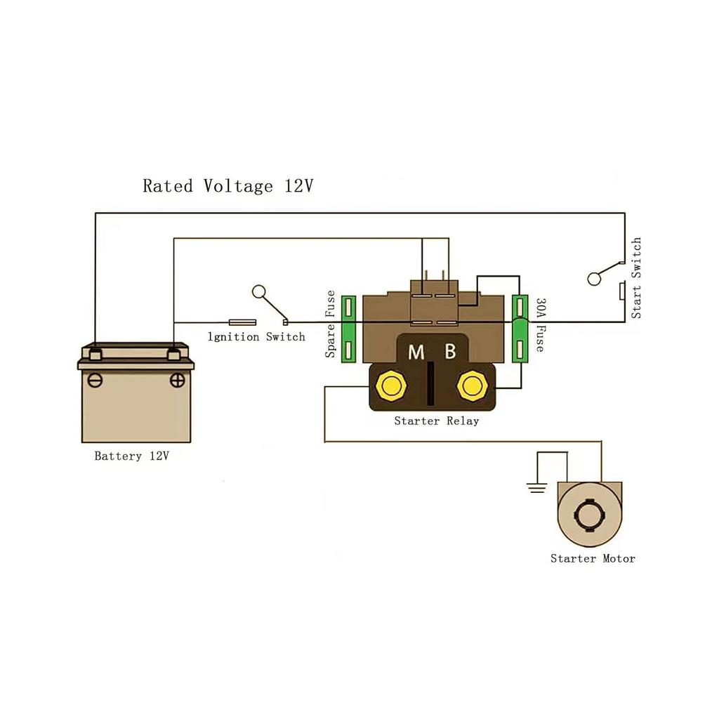 MOTO1988 Starter Solenoid Relay Compatible With Yamaha YZF-R1 YFZ450 FJR1300 XV1900 5JW-81940-02-00
