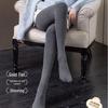 SK553 Women's Gray Slimming Fleece-Lined Stripe Pantyhose - Warm Autumn/Winter Style