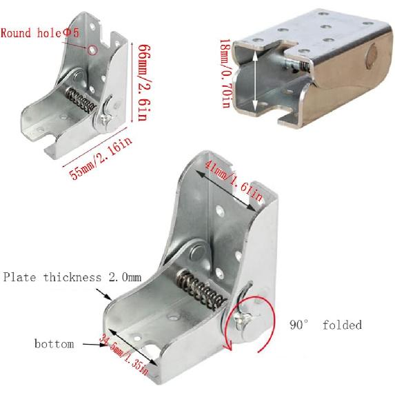 Folding Bracket Self Locking Hinge Table Leg Hinge Leg Fittings and Angle Braces for Folding Table Leg Folding Leg Brackets for Tables (4 Pair)