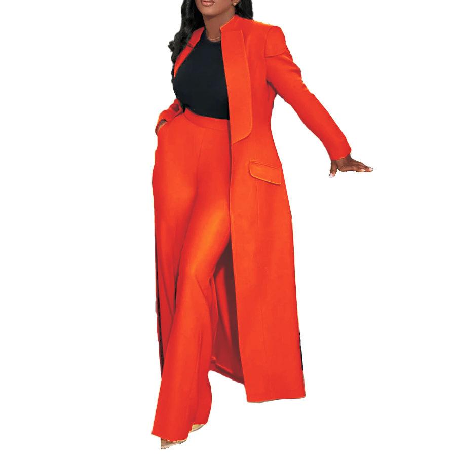 

Long Coat and Wide Leg Pants 2 Piece Set in Multiple Colors S